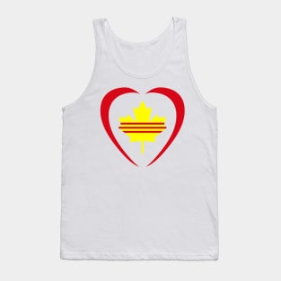 Canadian Vietnamese (South) Multinational Patriot Flag (Heart) Tank Top